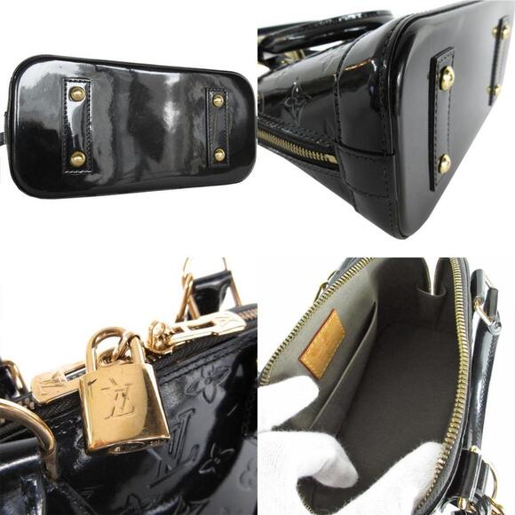 LOUIS VUITTON Black Monogram Leather Alma Shoulder Bag - Picture 4 of 5